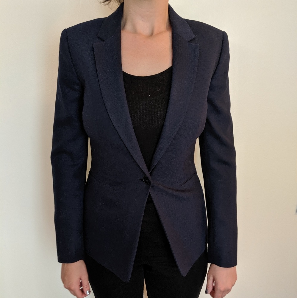 Reiss Textured Navy Blazer Size 4